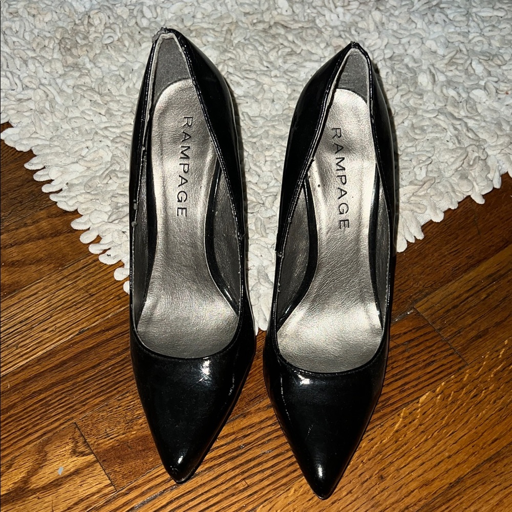 Rampage Shiny Black Heels for Women